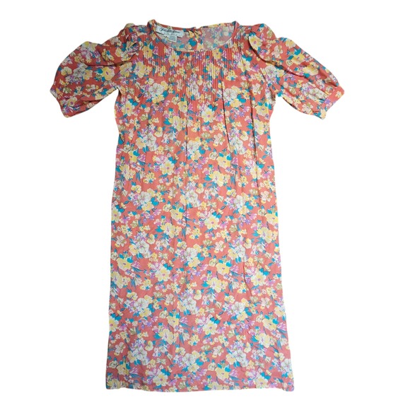 VTG‎ Saks Fifth Avenue 100% Silk Floral Shift Dress Womens 4 Multicolor Garden - Picture 6 of 9